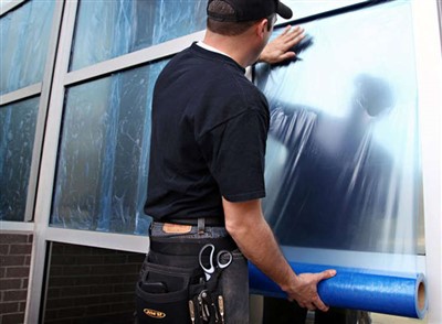 Home Blue Window Protezzjoni tal-plastik Film Wrap, tarka tal-ħġieġ